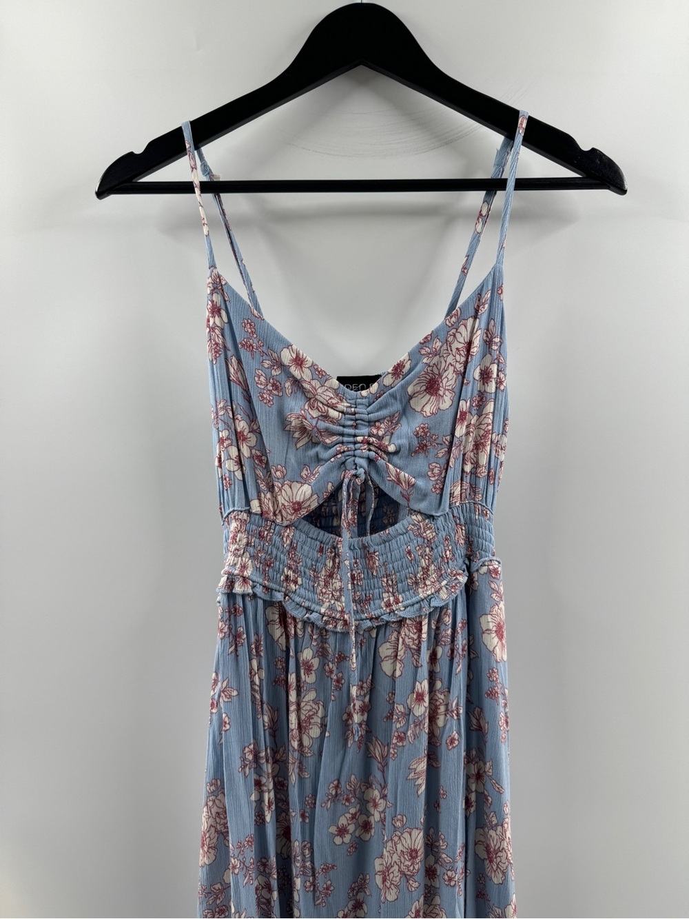 Arden B Blue Floral Maxi Dress with Front Cutout – Women’s XL - Picture 2 of 8